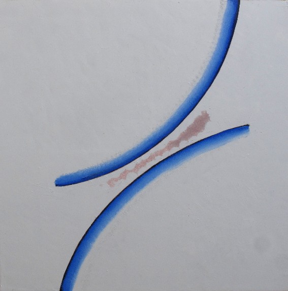 franck gribling, IN BETWEEN,2013,  oil on canvas,100x100 